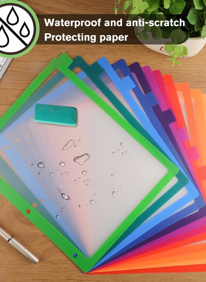 HABGP 3 Ring Binder Dividers, 12-Tab Plastic Clear Binder Dividers, Multicolor Monthly Dividers, Letter Size File Organizer 3 Hole Punch, 2 Set 24 Pcs Write On Tabs for Notebook - Image 5