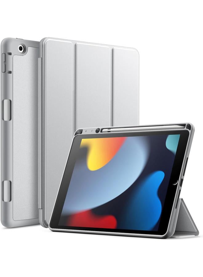 Jetech Case For Ipad 10.2 Inch 2021 2020 2019 9Th 8Th 7Th Model With Pencil Holder Slim Tablet Cover With Soft Tpu Back Auto Wake Sleep Silver - Image 1
