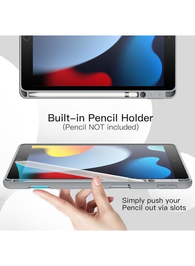 Jetech Case For Ipad 10.2 Inch 2021 2020 2019 9Th 8Th 7Th Model With Pencil Holder Slim Tablet Cover With Soft Tpu Back Auto Wake Sleep Silver - Image 4