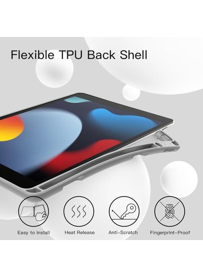 Jetech Case For Ipad 10.2 Inch 2021 2020 2019 9Th 8Th 7Th Model With Pencil Holder Slim Tablet Cover With Soft Tpu Back Auto Wake Sleep Silver - Image 2