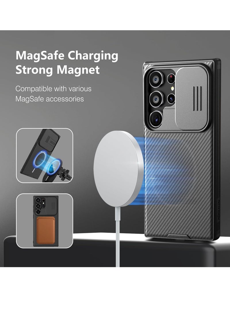 ELTRAZONE Samsung Galaxy S24 Ultra Case with Camera Cover, [Compatible with MagSafe][Military Grade Protection]Slim Protective Hard Back & Soft Edge Phone Case for Galaxy S24 Ultra Case 6.8'' Black  - Image 3