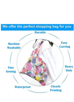 Excefore 6 Pcs Reusable Grocery Bag, Foldable Eco-Friendly Shopping Bags, Lightweight Washable Ripstop Nylon Large Tote Bag  - Image 5