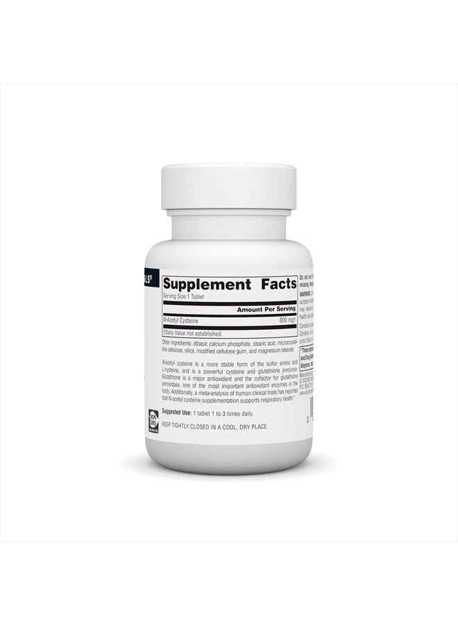 Source Naturals دعم مضادات الأكسدة N-أسيتيل سيستين 600 ملغ مكمل غذائي يدعم صحة الجهاز التنفسي* - 30 قرص - Image 2
