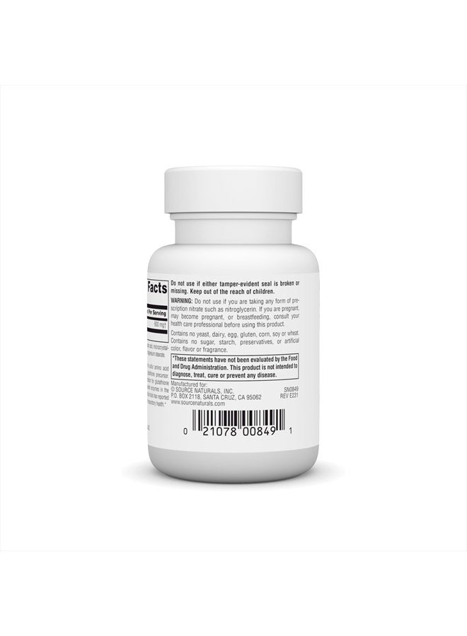 Source Naturals دعم مضادات الأكسدة N-أسيتيل سيستين 600 ملغ مكمل غذائي يدعم صحة الجهاز التنفسي* - 30 قرص - Image 3