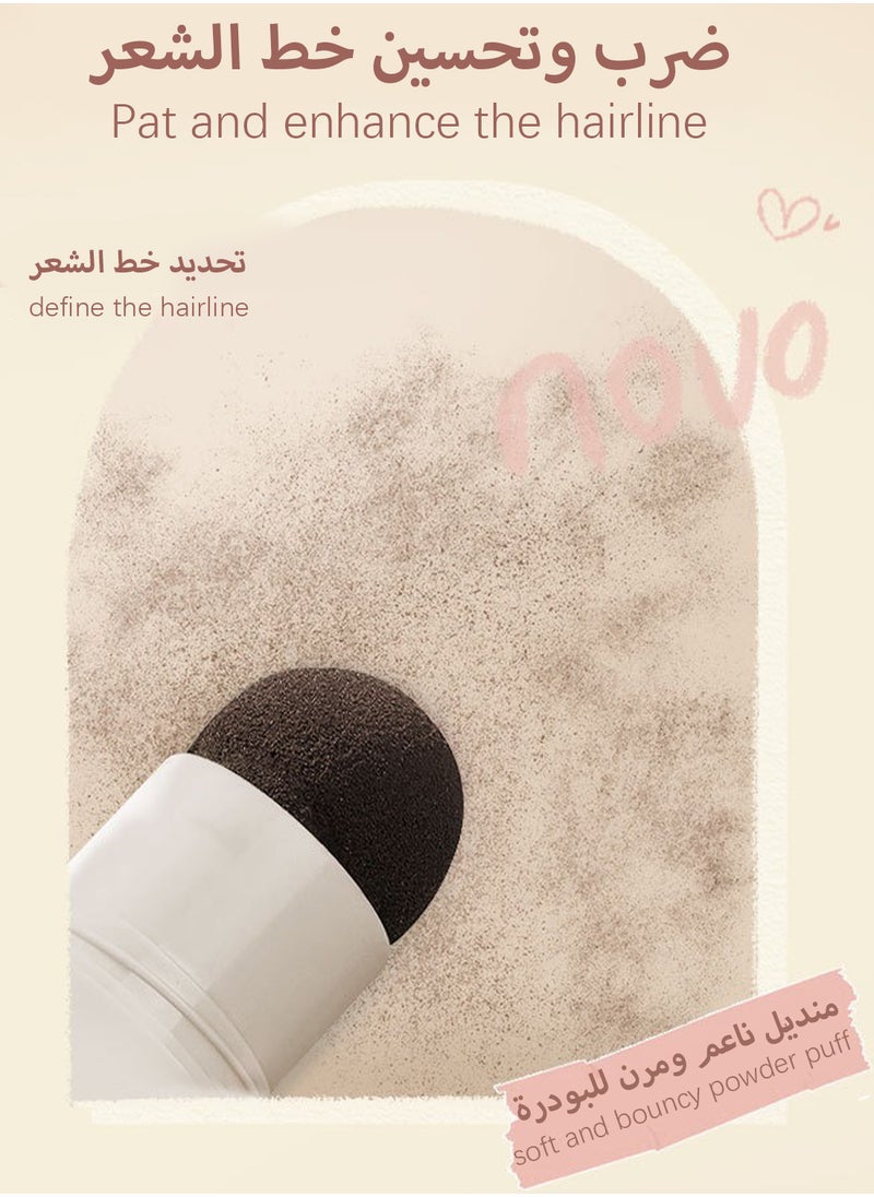Novo Hairline Powder, Long Lasting Waterproof Natural Instantly Hair Shadow Powder with Puff Touch, Hair Root Dye, Hair Root Concealer for Thinning Hair to Beautify Forehead Curves  - Image 3
