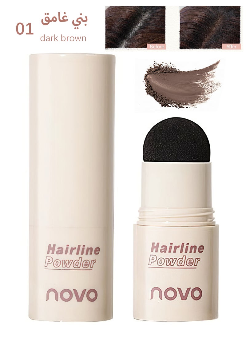 Novo Hairline Powder, Long Lasting Waterproof Natural Instantly Hair Shadow Powder with Puff Touch, Hair Root Dye, Hair Root Concealer for Thinning Hair to Beautify Forehead Curves  - Image 1