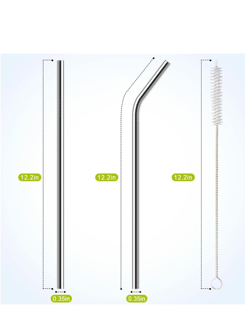 Generic - 2 Pack Stainless Steel Straw Replacement 40 oz for Stanley Adventure Travel Tumbler, Reusable Straws with Cleaning Brush Compatible with Stanley 40oz Stanley Cup Tumbler - Image 1