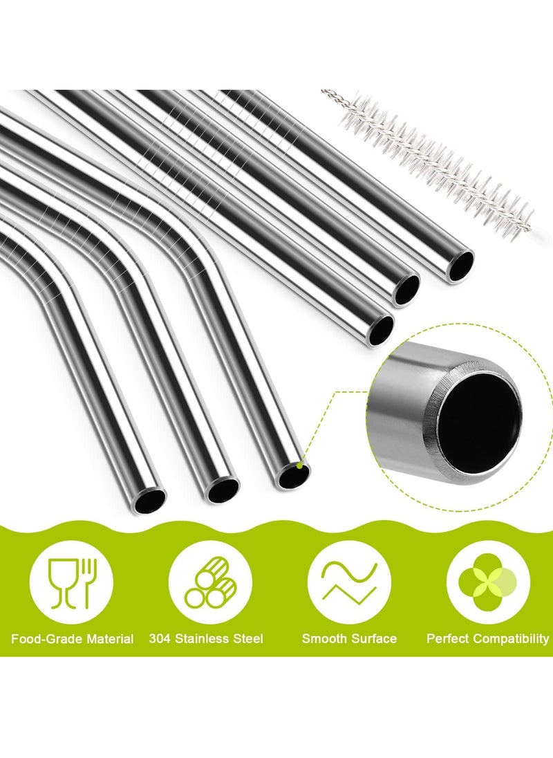 Generic - 2 Pack Stainless Steel Straw Replacement 40 oz for Stanley Adventure Travel Tumbler, Reusable Straws with Cleaning Brush Compatible with Stanley 40oz Stanley Cup Tumbler - Image 1