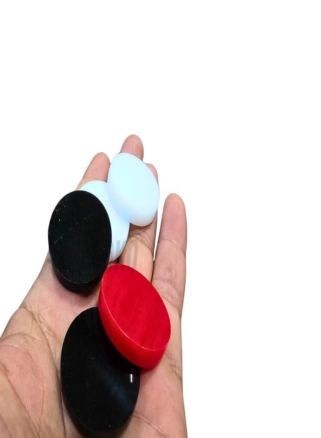 AOKO Premium Acrylic Plastic Carrom Coins for Professionals, Set of 24 |11 White, 11 Black, 2 Red| - Image 4