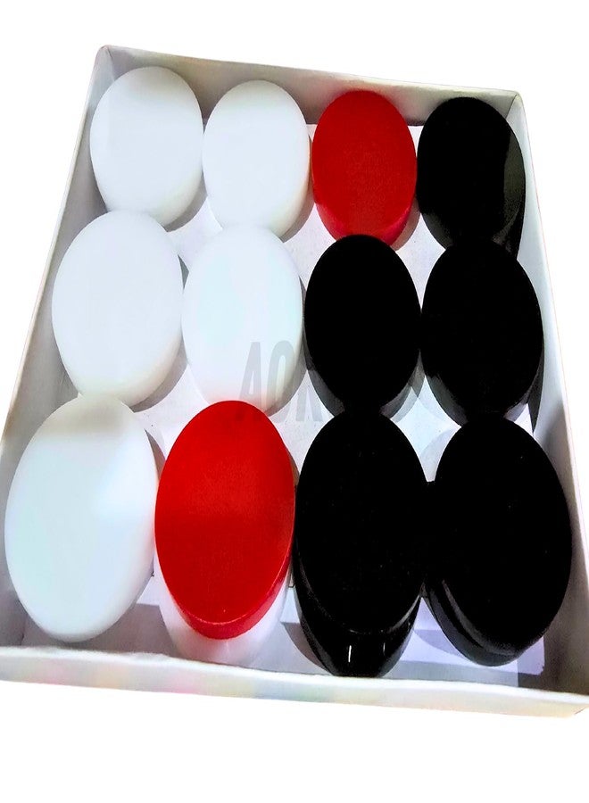 AOKO Premium Acrylic Plastic Carrom Coins for Professionals, Set of 24 |11 White, 11 Black, 2 Red| - Image 5
