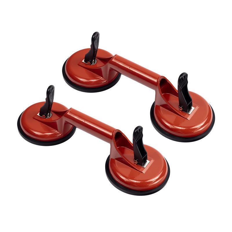 Genubi Industry 2 Pack Suction Cup Heavy Duty Aluminum Vacuum Plate Handle Glass Holder Hooks to Lift Glass Granite Tile Pad for Lifting