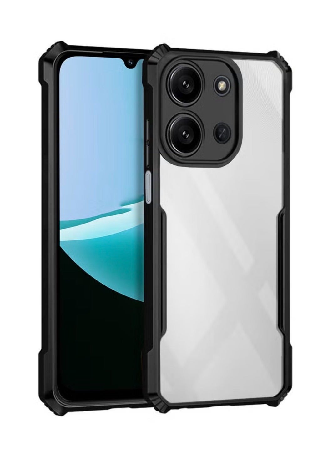 Xundo Clear Case for Xiaomi Redmi 15C 4G | Premium Rugged | Durable Shock-absorbing Frame | Black Border | Thermoplastic Polyurethane | Airbag Anti-drop Protection - Clear