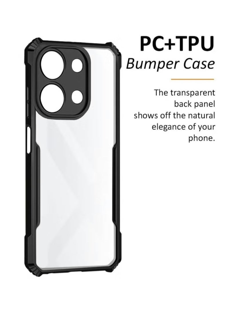 Xundo Clear Case for Xiaomi Redmi 15C 4G | Premium Rugged | Durable Shock-absorbing Frame | Black Border | Thermoplastic Polyurethane | Airbag Anti-drop Protection - Clear - Image 2