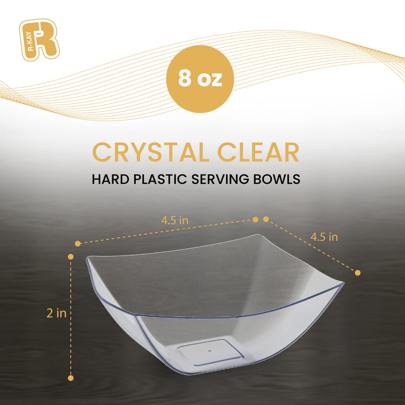 R-kay 6 Pack Square Small Plastic Serving Bowls 8 oz - Small Plastic Bowls for Parties, Premium For Weddings Catering And Birthday parties - Image 5
