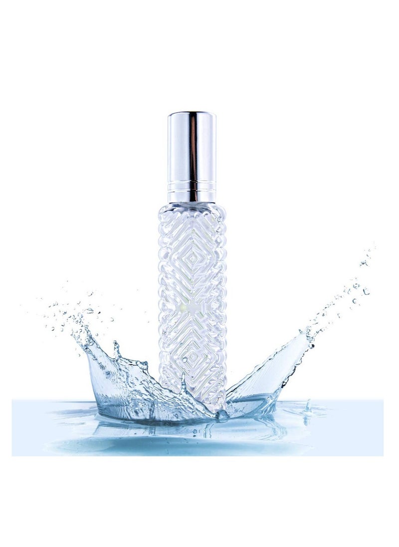 SYOSI - 12Pcs Empty Perfume Atomizer,Engraved Taj Mahal Style Clear Glass Atomizer Spray Bottles Refillable for Essential Oil,Packed with Funnels Pipettes Dispensers - Image 1