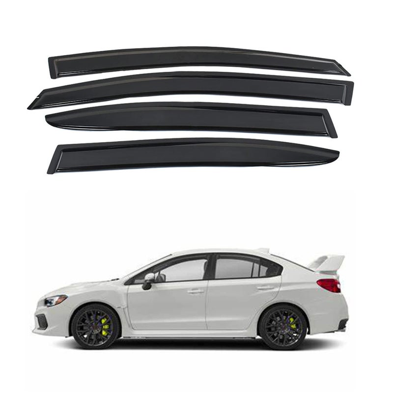 Window Visors Shade Sun Rain Wind Guards Deflectors Cover Acrylic Replacement for Subaru WRX STI 20152019 Outside 4 Pieces Black