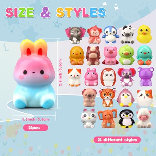 Cybemaga 24 Pcs Foam Squeeze Toys for Kids Toddlers Portable Soft Slow PU Animal Squishy Toys for Birthday Goodie Bag Stuffers Perfect Prize Gift for Birthday Christmas Party - Image 5