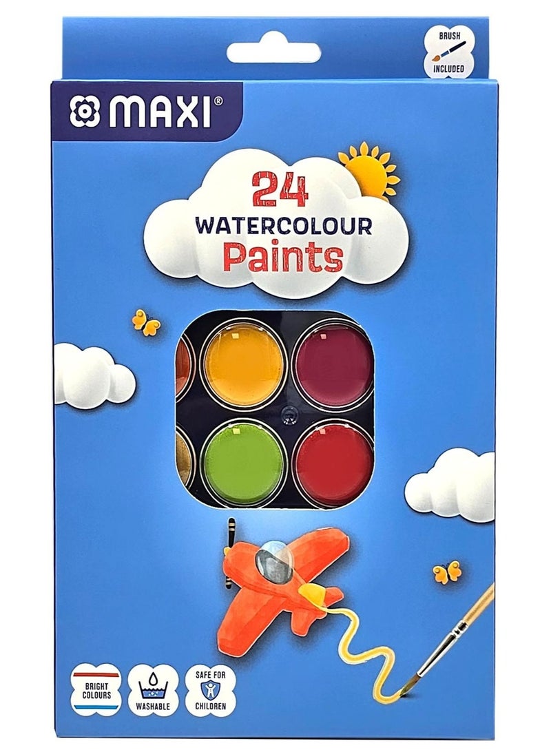 Maxi Water Colour Paints 24 Colours - Image 1
