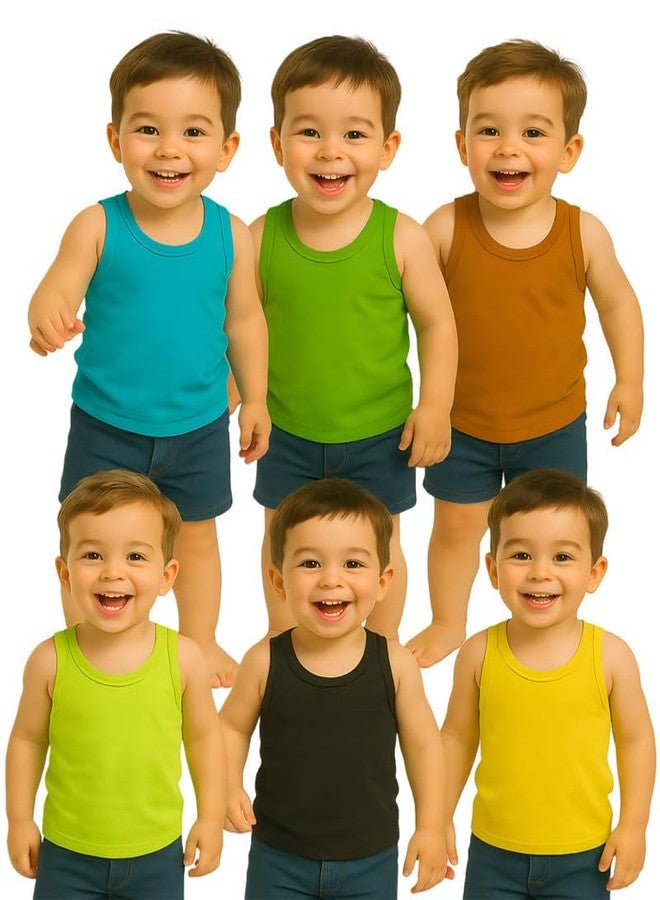 Cortica® Vest Dark Solid Colorful Baniyan Cotton Inner wear for Baby Boys,Baby Girls,Boy's,Girl's,Kids & Infant Sleeveless Undershirts Sando ganji Soft Comfortable Multicolor Pack of 1 - Image 3