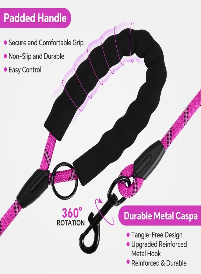 Glohoop Heavy Duty Dog Leash - 4.9 FT for Large and Small Dogs - Strong Nylon, Comfortable Handle, Reflective Stitching - Ideal for Walking, Training, and Outdoor Activities, Hotpink - Image 2