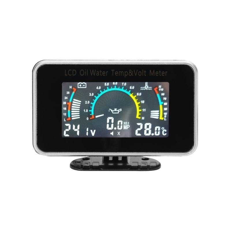 مقياس ضغط الزيت 3 في 1 أداة سيارة بشاشة LCD رقمية مقياس درجة حرارة الماء - فولتميتر ذاتي التعلم بجهد فائق الاتساع للسيارات والشاحنات والمركبات الترفيهية وسيارات الدفع الرباعي - Image 3