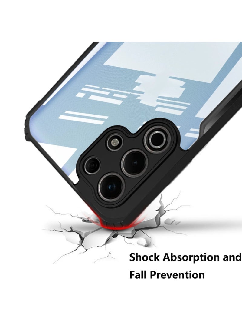 يوك - جراب لهاتف ITEL S25 Ultra، غطاء خلفي صلب، مضاد للخدش، محمي من السقوط/الخدش/بصمة الإصبع - أسود - Image 1