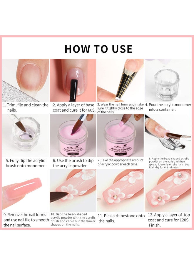 Monja Acrylic Powder - 4PCS 30g Professional Colored Acrylic Nail Powder for Acrylic Nails Extension 3D Nail Art Acrylic Polymer Powder Manicure Salon DIY No Need Nail Lamp - Image 2