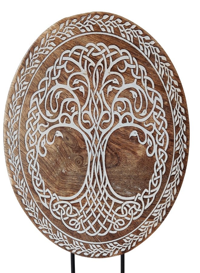 VANIYA CRAFTS® منحوتة خشبية يدوية الصنع على شكل شجرة الحياة، قطعة ديكور طاولة، تمثال ديكور منزلي لغرفة المعيشة، غرفة النوم، سطح المكتب، الخزائن، ديكور الرفوف (أبيض طبيعي) - Image 4