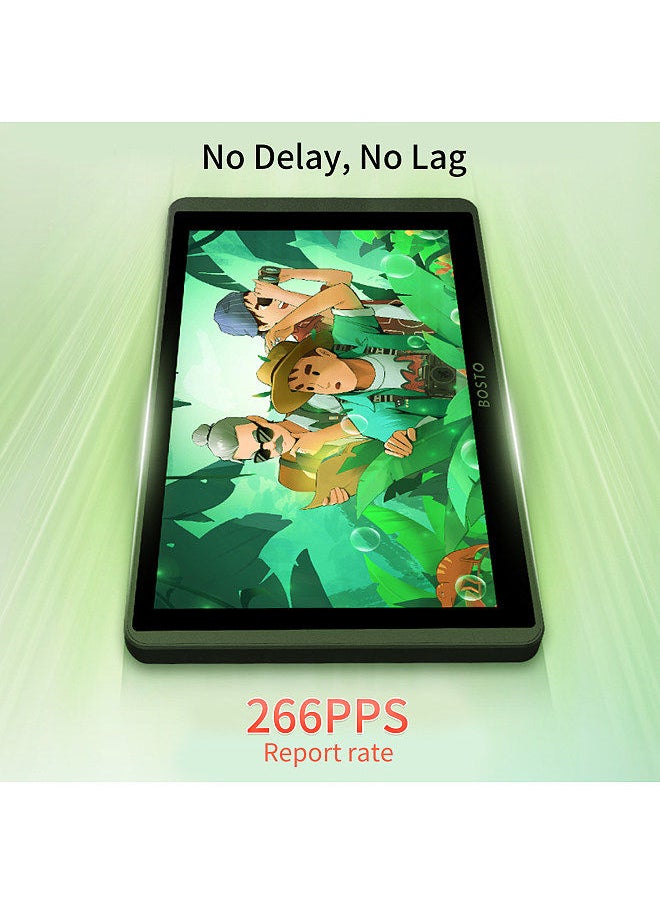 BOSTO - شاشة تابلت رسم جرافيك LCD 12HD-A مقاس 11.6 بوصة، تقنية سلبية مع وظيفة إمالة تدعم نظام التشغيل Windows MacOS، تابلت رسم منخفض الاستهلاك يعمل بمنفذ USB مع قلم شاشة تفاعلي - Image 1