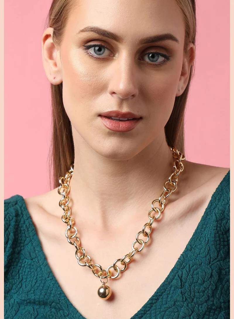 SOHI Gold Plated Party Designer Stone Necklace For Women