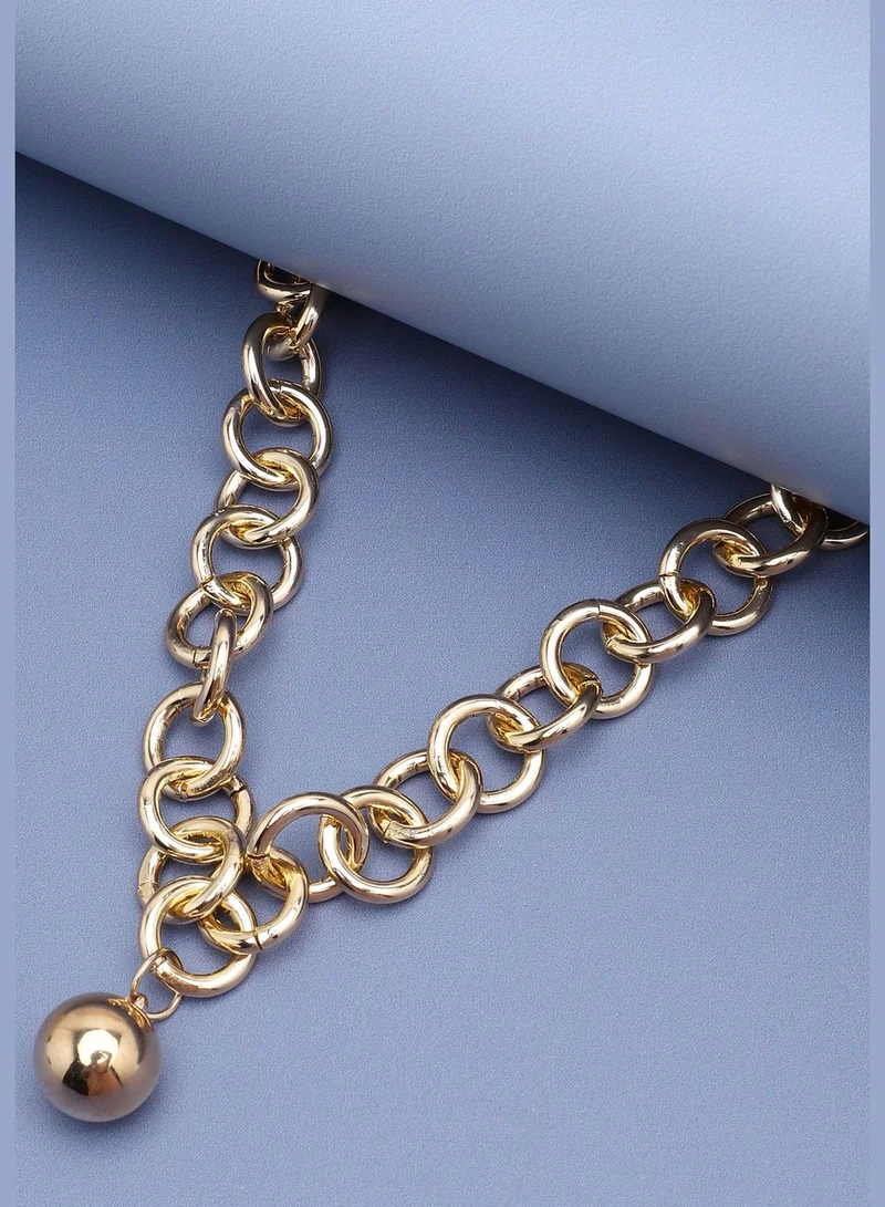 SOHI Gold Plated Party Designer Stone Necklace For Women