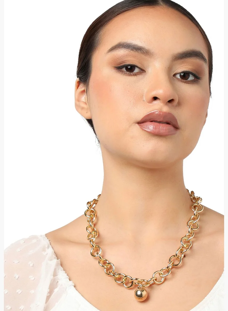 SOHI Gold Plated Party Designer Stone Necklace For Women