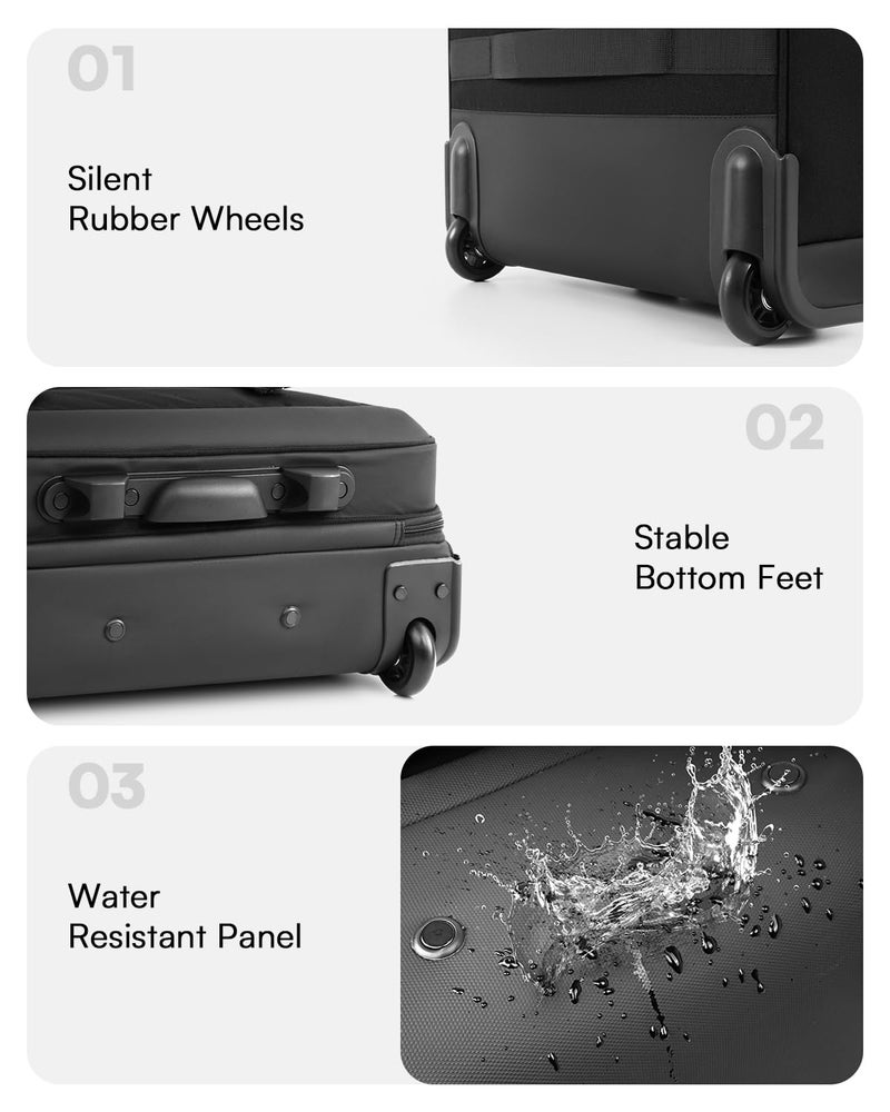 AUROTIER Rolling Laptop Bag, Briefcase for Men and Women, 16 Inch Computer Bag with Wheels Underseat Carry on Luggage, Laptop Briefcase Case for Work, Travel, College Teacher, Mobile Office Bag, Black - Image 5