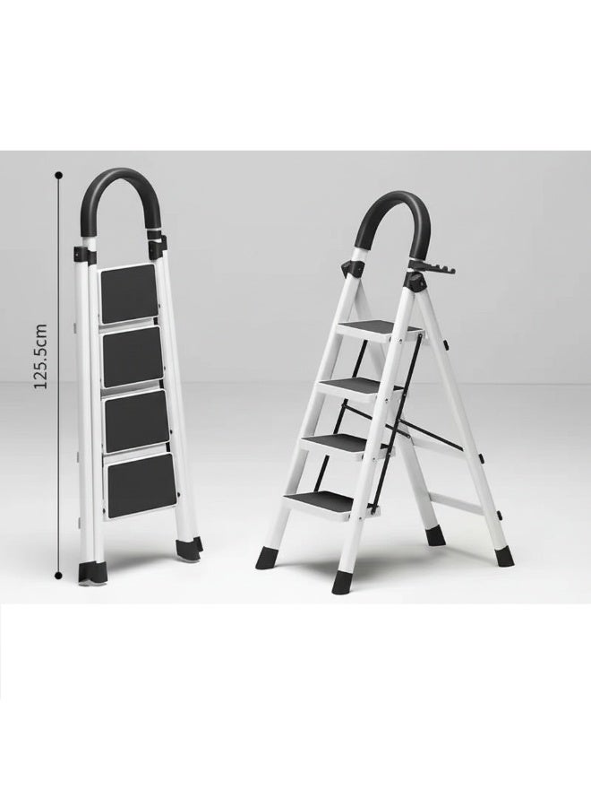 BLOOMING TIME 4-Step Folding Aluminum Ladder with Anti-Slip Steps & Safety Handrail – Lightweight Home & Office Use - Image 2