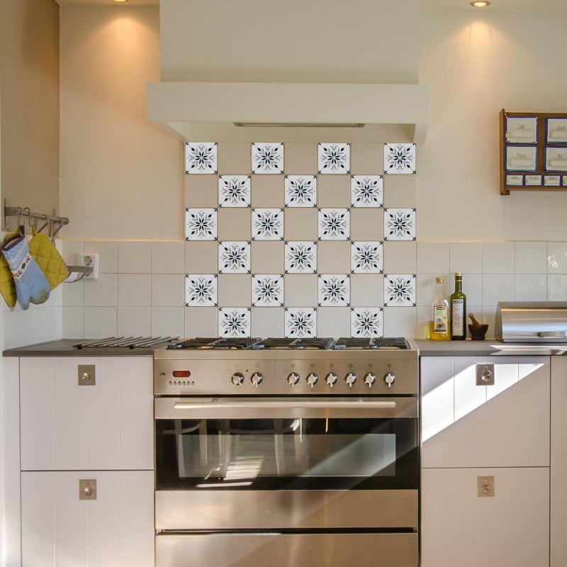 CHGCRAFT 36Pcs Peel and Stick Tile Stickers Flower Mandala Backsplash Tile Decals Waterproof Self-Adhesive Square Wall Decals for Kitchen Bathroom Decoration, 4x4Inch - Image 5