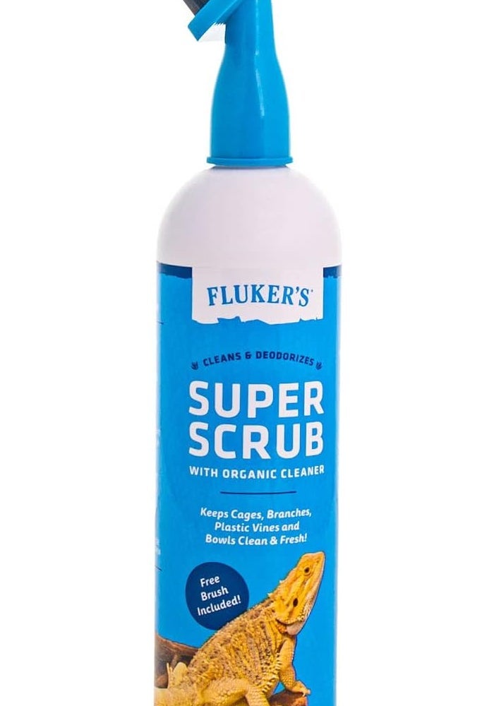 Fluker's Super Scrub Brush with Organic Reptile Habitat Cleaner - 16 oz - Image 1