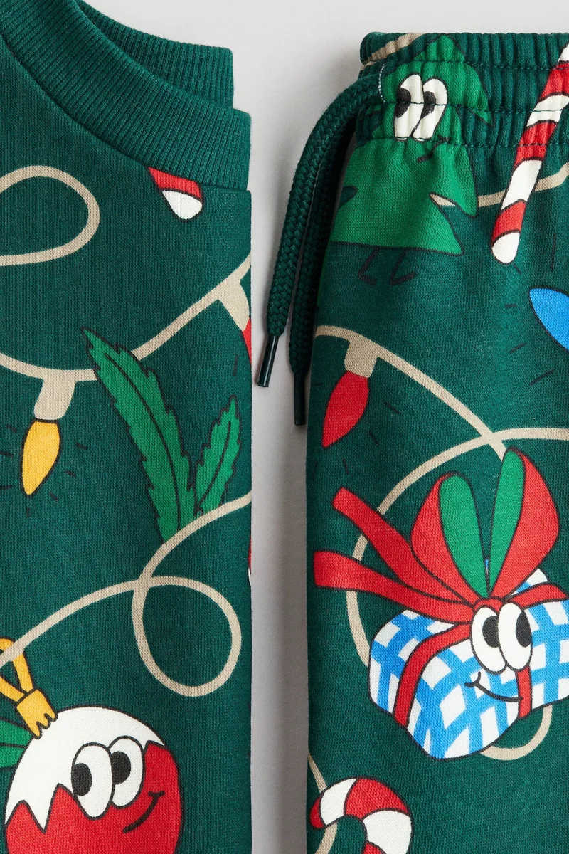 H&M 2-piece printed sweatshirt set