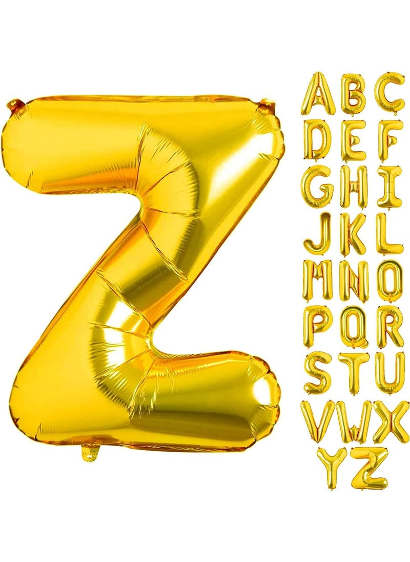 Goldedge 32 Inch Giant Gold  Letter Z Foil Helium Balloons Big Single Mylar Balloon Birthday Party Decoration Supply Baby Shower (Gold Z)  - Image 1