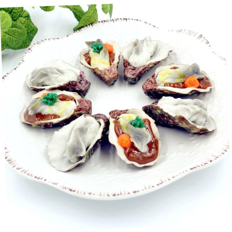2Pcs Realistic Plastic Oyster Scallop Models Seafood Display Props Home Decor Fine Workmanship - Image 5