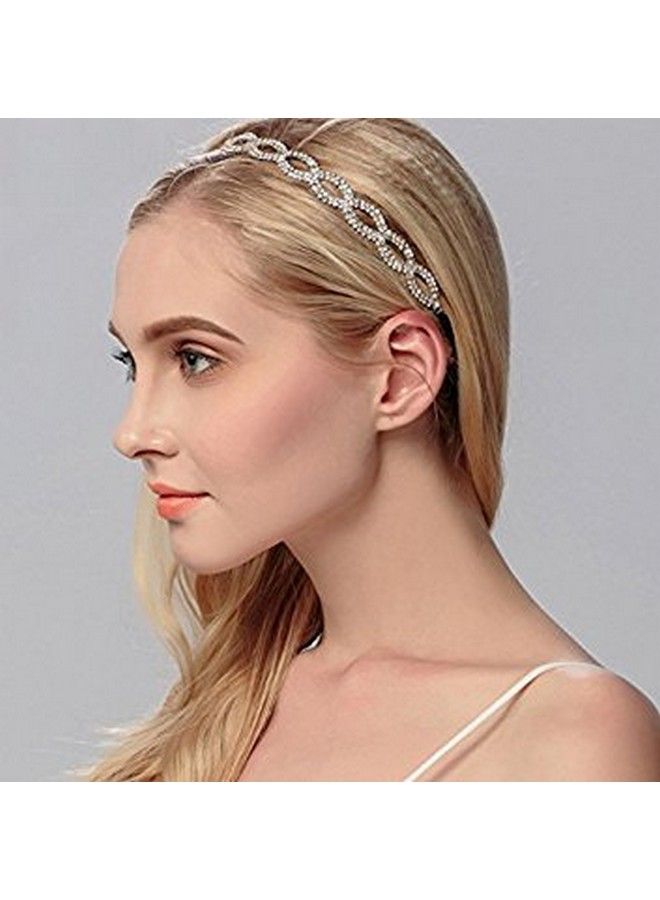 Merroyal Fashion Rhinestones Headband Crown For First Communion Wedding Pageant (Sliver) - Image 4