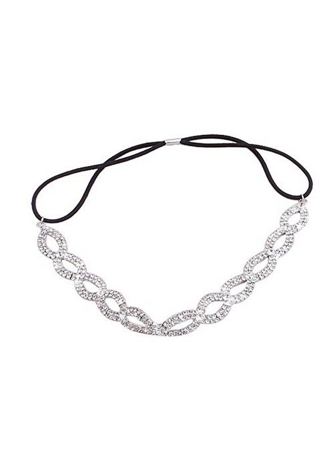 Merroyal Fashion Rhinestones Headband Crown For First Communion Wedding Pageant (Sliver) - Image 1