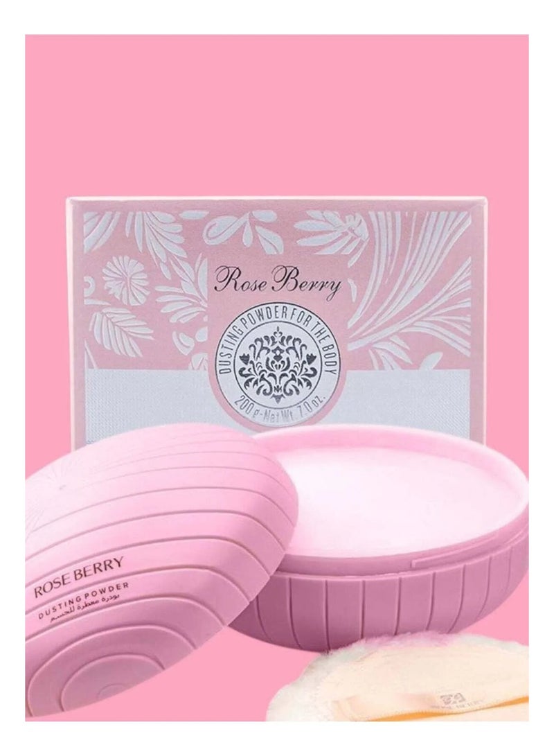 Rose Berry Dusting Powder for the Body 200g | Silky Body Powder | Long-Lasting Freshness & Matte Finish - Image 1