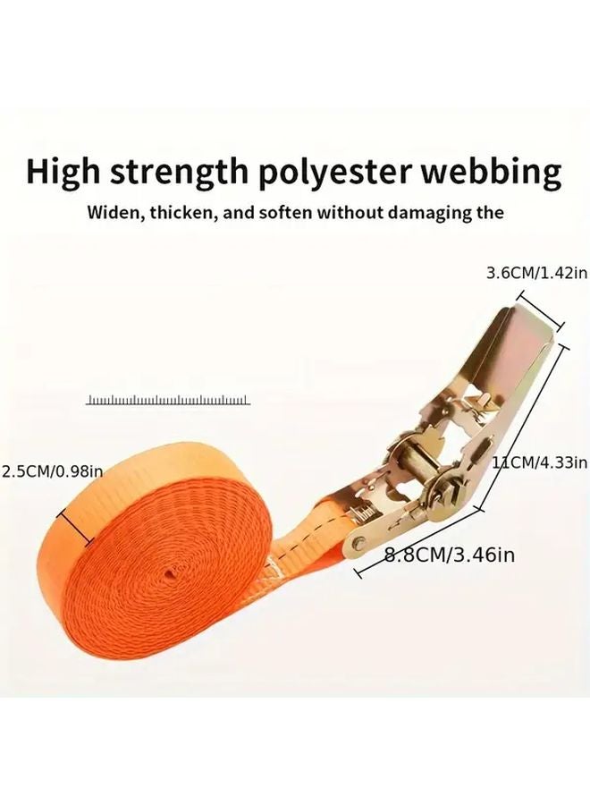 6M Universal Truck Cargo Ratchet Tie Down Rope Tightening Belt Strap - Image 3