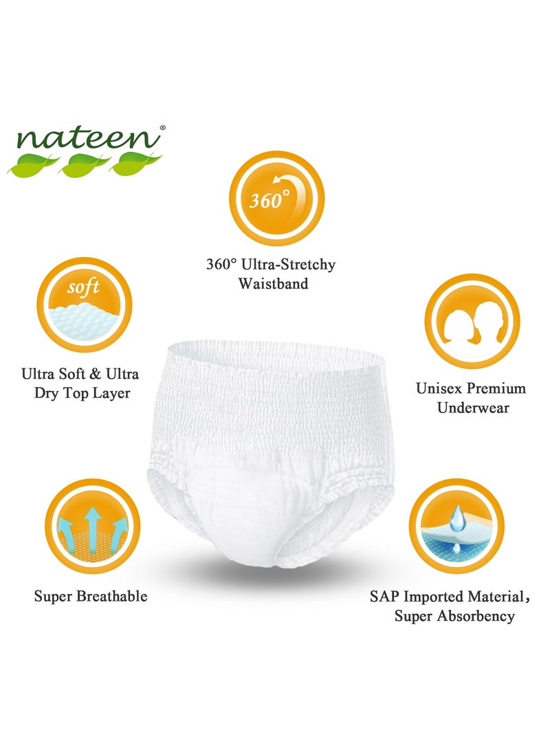 nateen Nateen Flexi Soft Adult Diapers Pants,Incontinence Pull Up,Medium,Waist Size 90-130cm,10 Count Adult Pull Ups,Superior Comfort,Excellent Combination of Protection.  - Image 3