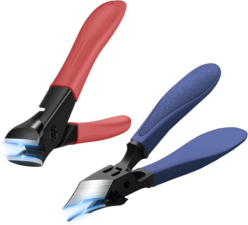 Nail Clippers for Thick Nails Start Makers Slanted Toenail Clippers Wide Jaw Nail Cutter Heavy Duty Nail Clipper Sharp Curved Toe Nail Clippers for Seniors Men and WomenFlat Slanted