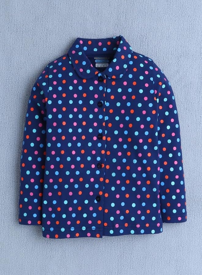 BUMZEE بيجامة نوم قطنية بأكمام طويلة للبنات من بامزي، لون كحلي - من سنتين إلى ثلاث سنوات (Peb10242F-nbl) - Image 2