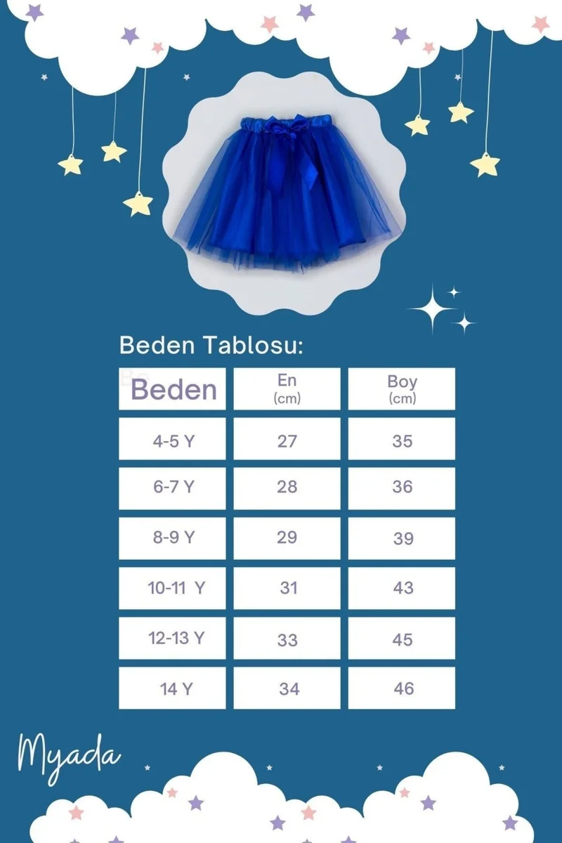 ادا بيبيك تشوكوك Ada Baby Kids Girls Quality Hayal Tulle Tutu Skirt