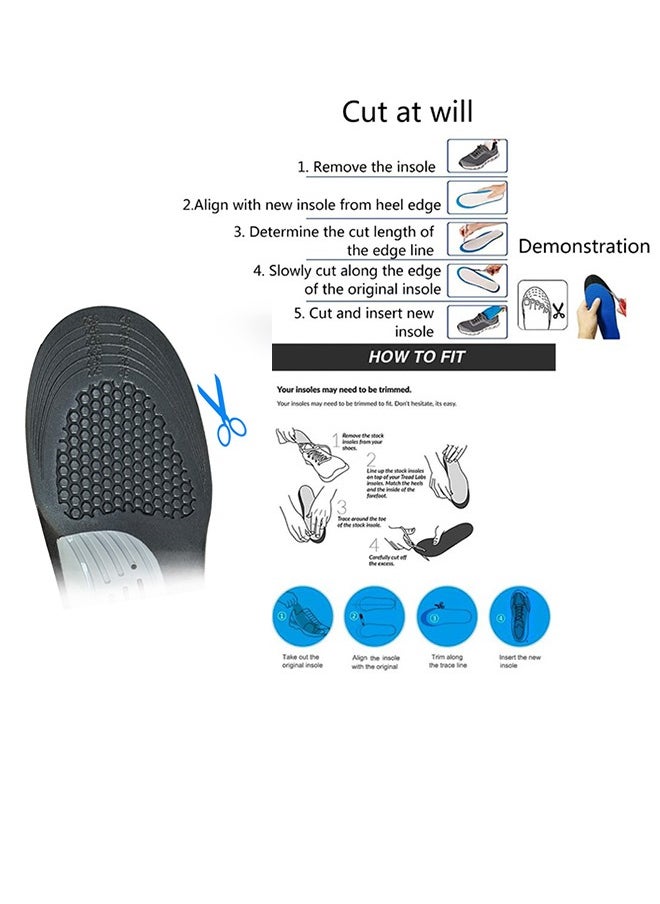 New Arch Sports Insoles, Shock-Absorbing and Sweat-Absorbing Arch Support Insoles, Basketball Running Corrective Insoles 1Pair
