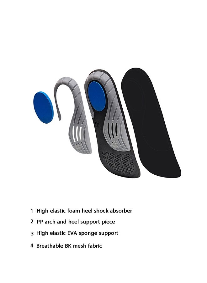 New Arch Sports Insoles, Shock-Absorbing and Sweat-Absorbing Arch Support Insoles, Basketball Running Corrective Insoles 1Pair