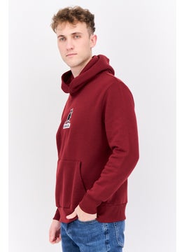 KANGOL Men Hooded Embroidered Logo Long Sleeves Sweatshirt, Maroon  - Image 2